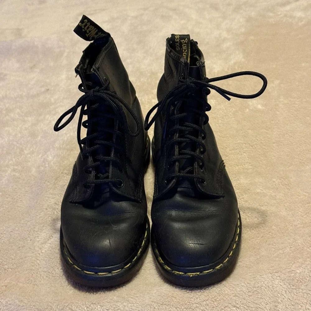 VTG Original Dr Martens Boots 1460 Crazy Horse England Brown Women's 10 Men 9